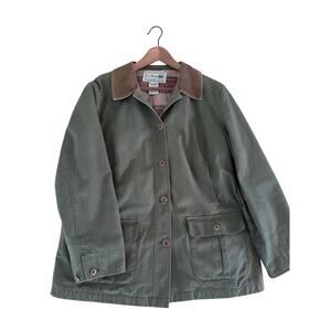 LL Bean green barn jacket